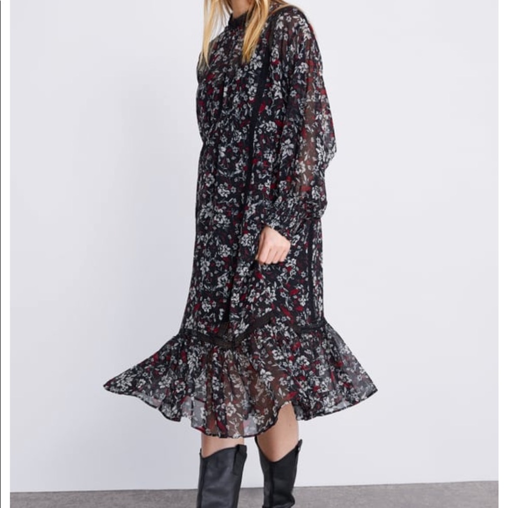 Zara floral print dress